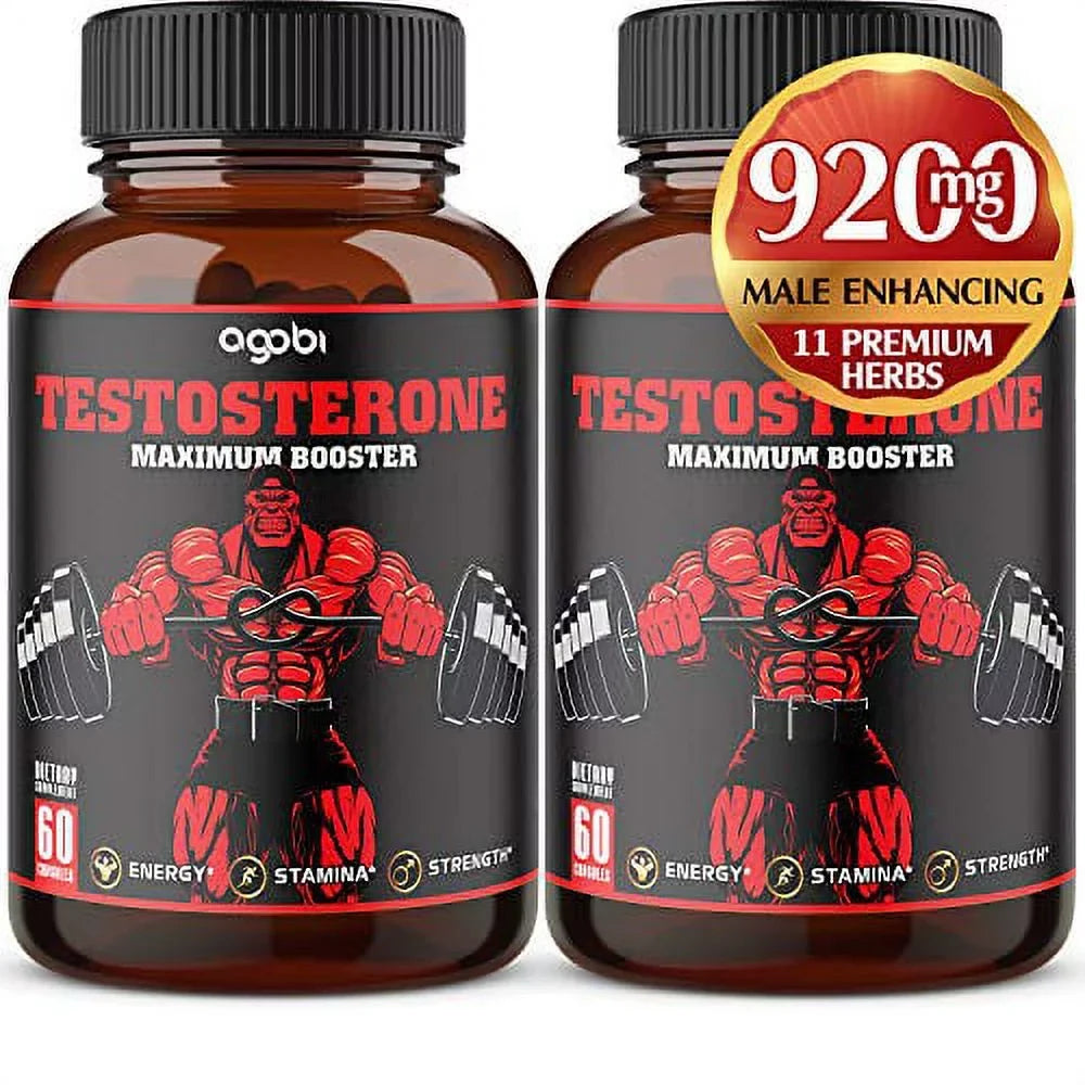 Male T-Level Strength, 60caps Supplement Herbal 2 Boost - for Speed, Flexibility - Equivalent Supply Veggie Capsules 9200mg Test Packs Support 120 - Support - 2-Month Efficiency,