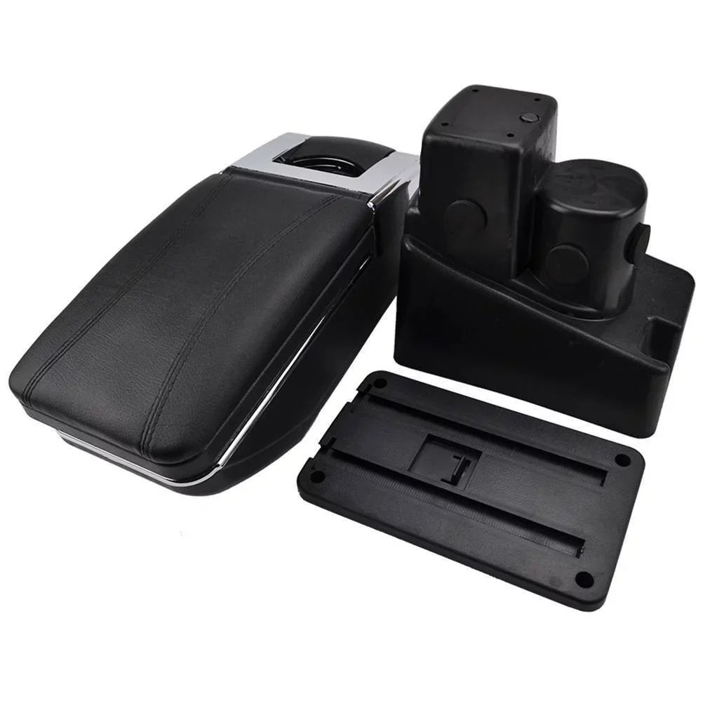 For 2002-2008 Compartment Fit Armrest Central Jazz/ Console Box Honda Black Storage