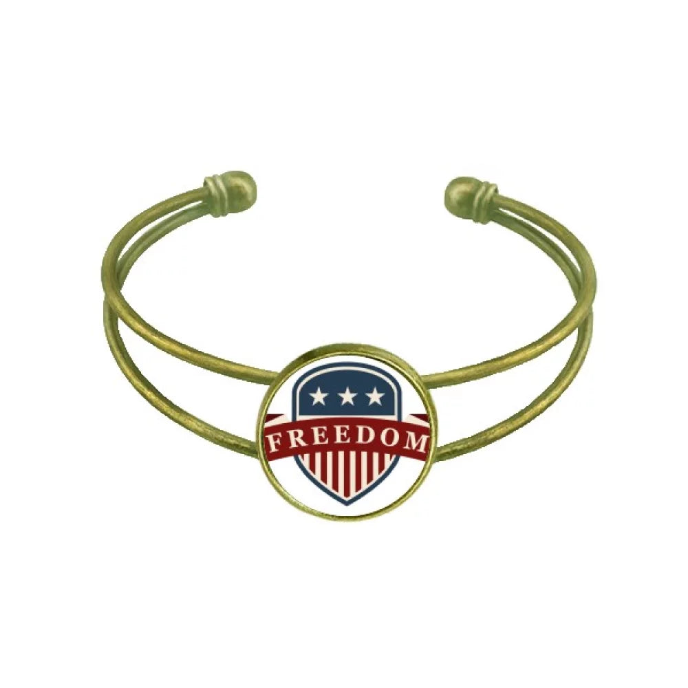 Bangle Open Retro Shield Bracelet Jewelry City Stars Cuff America And Stripes