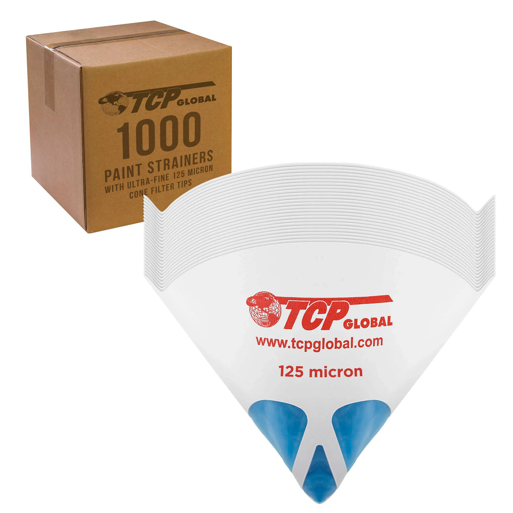 Paint Micron Tips Premium Auto, Nylon Car, Pure Blue 125 Filter with - Ultra-Flow Filter Case 1000 Paint Paint House TCP Global Screen Cone Mesh Strainers - Finely Blue - Strain of Ultra-Fine
