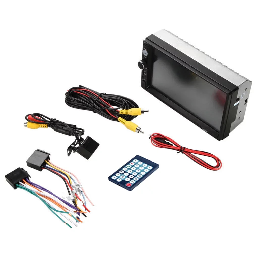 Touch and Reverse Support HD And ios Screen Android Bluetooth Mirror Camera System) Double 7" Link(Both with Car Stereo Radio Din