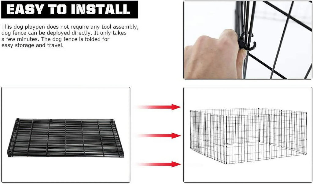 Rabbit) Exercise for Cat, Portable (Dog, Pet Black, Bestpet Cage Metal Kennel Fence, Dog Crate Pen Inches Wire 24 Small Playpen