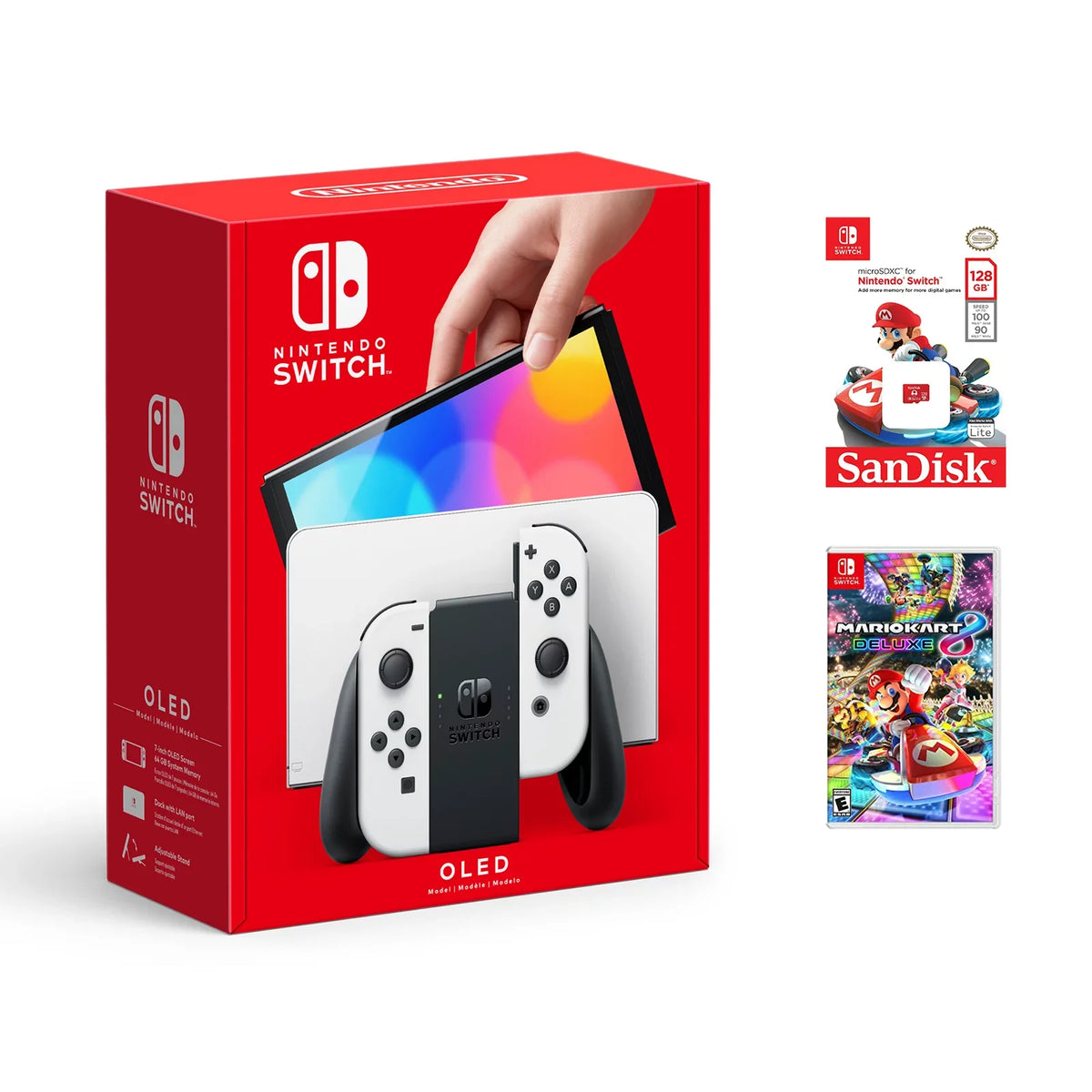 Memory Switch™ 128GB Deluxe Nintendo with Card 8 Mariokart OLED and