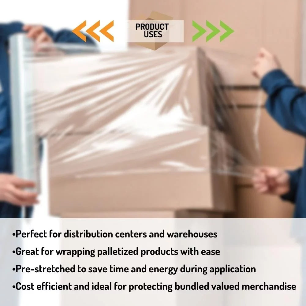 for Shrink Rolls 3" x 256 Wrap 1476' Clear, Core SSBM Bundling Hand 15" Pallets, Warehouse, 30 Wrapping Gauge, Film Merchandise, Plastic Pre-Stretch