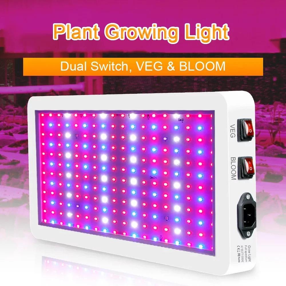 Ideal Plant Use LEDs Veg/Bloom Dual 2000W Anself Spectrum with Seedlings, for Greenhouse - - IP65 - Flowers, LED Indoor Switch Light Growing 312 Waterproof Lamp Full Grow