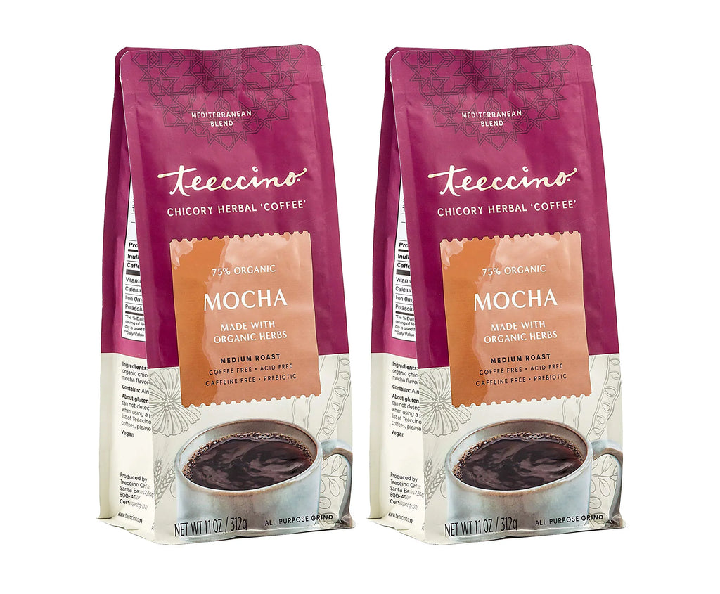 Teeccino (Pack ounce Medium Herbal Ground, Chicory 11 6) Coffee of Mocha Roast