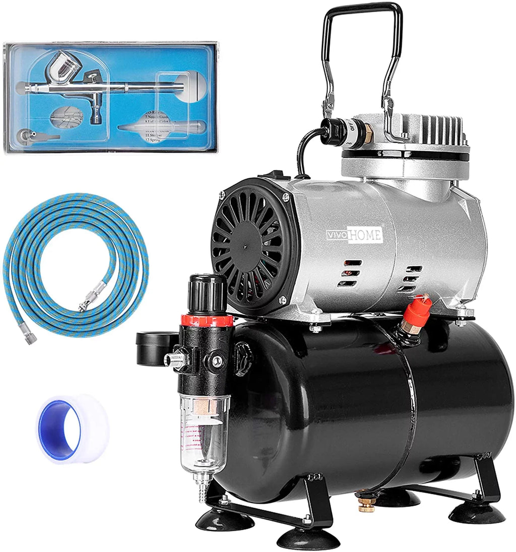 Air with Airbrush Professional 1/5 Airbrushing Compressor 1 Shoes and for HP Cake VIVOHOME System Decoration Tattoo Makeup Kit 110-120V Paint