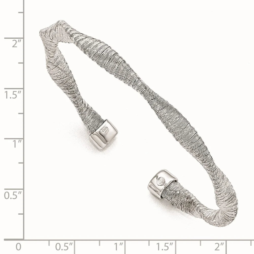 Textured Bracelet for Women Auriga Silver Cuff 925 & Twisted Sterling