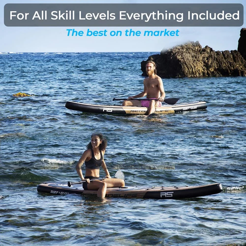 & Bag, Brown Paddle Inflatable (6 accessories Board SereneLife Thick) inches Carry Stand-up