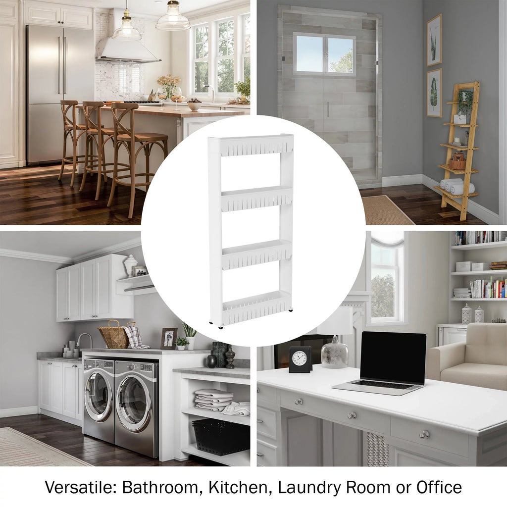 Mobile Baskets, Unit Storage 4 Everyday Slim Slide Pantry Out Home Organizer, Plastic Shelving