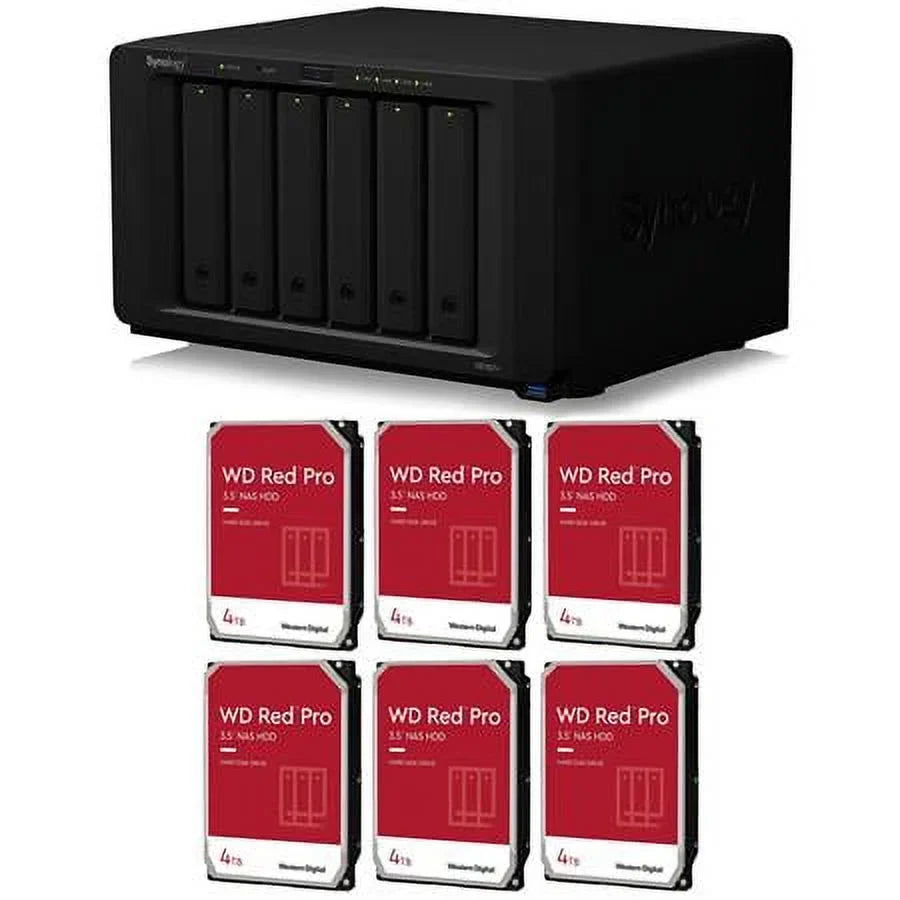 Red Internal 4TB Hard WD NAS 6x DiskStation Bundle with SATA Enclosure, III DS1621+ Pro NAS 6-Bay 3.5" Drive