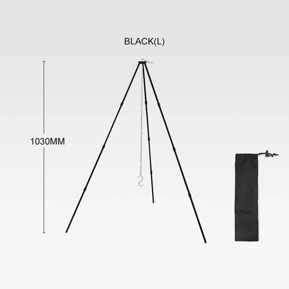 Pot Hung Arealer for Folding Aluminum Bracket Camping Stand Tripod BBQ Detachable Alloy Portable Rack Campfire Picnic Bonfire