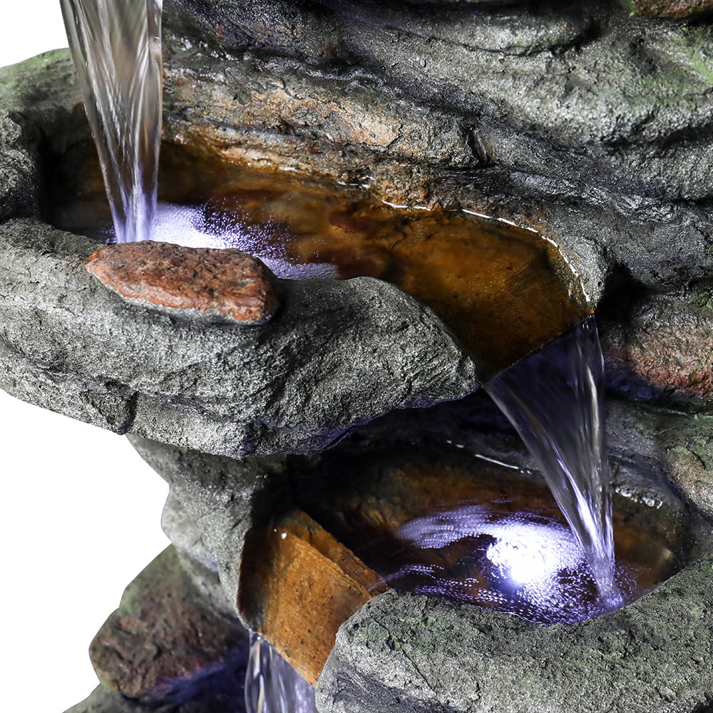 32.6inches with Water Fountain Lights Kmowoo Led Rock