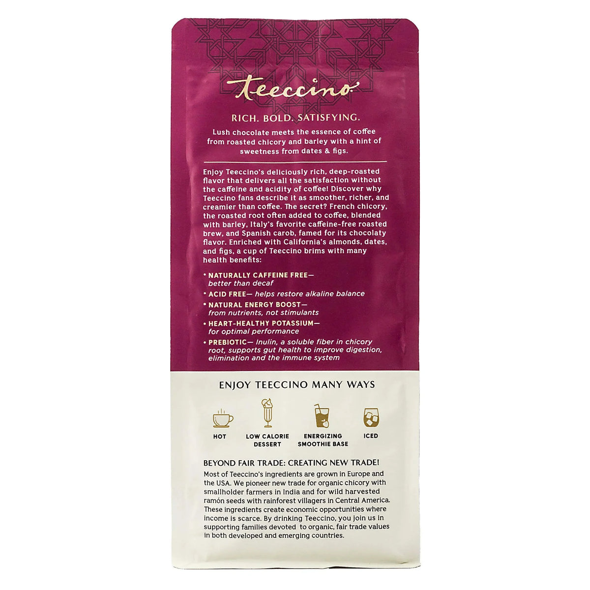 Teeccino (Pack ounce Medium Herbal Ground, Chicory 11 6) Coffee of Mocha Roast