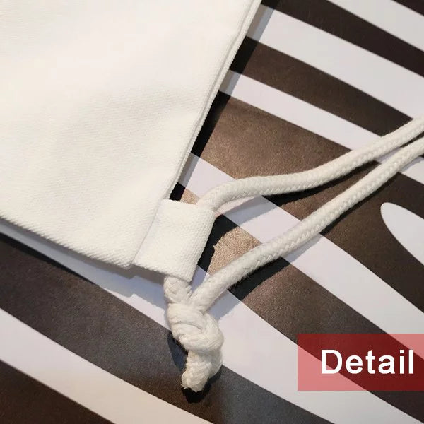 Deco l Face Backpack Art Canvas Reusable Bag Mesh Fashion Horn Drawstring Line Shopping