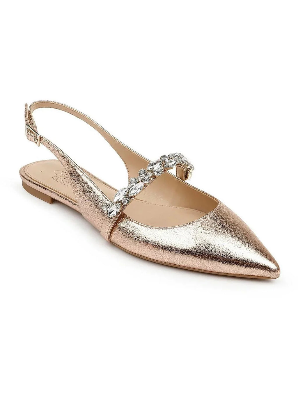 Bambi Jewel Leather Badgley Slingbacks Womens Faux Mischka Toe Pointed