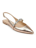 Bambi Jewel Leather Badgley Slingbacks Womens Faux Mischka Toe Pointed