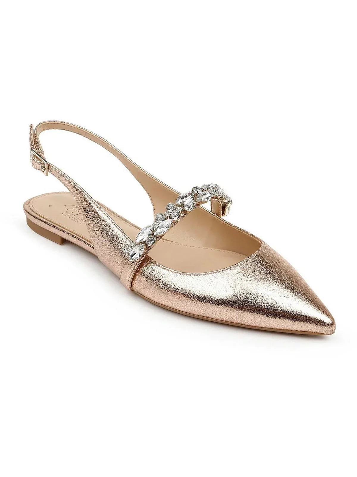 Bambi Jewel Leather Badgley Slingbacks Womens Faux Mischka Toe Pointed