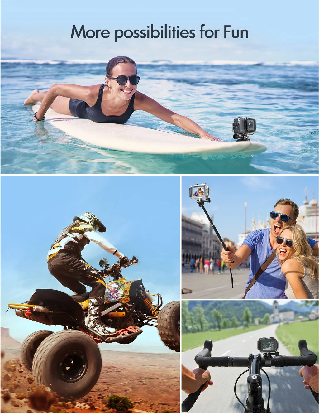 1350 HD Action mAh Dual Camera Ultra WiFi Batteries 50fps A100s 4K 20MP Sports 40M Touchscreen APEMAN
