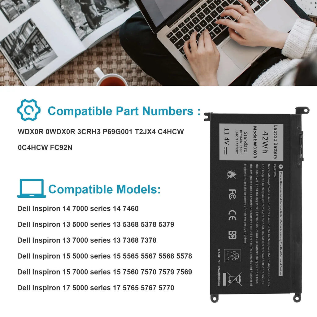 7368 7460,Inspiron 7378 Dell 13 Battery For 14 Inspiron