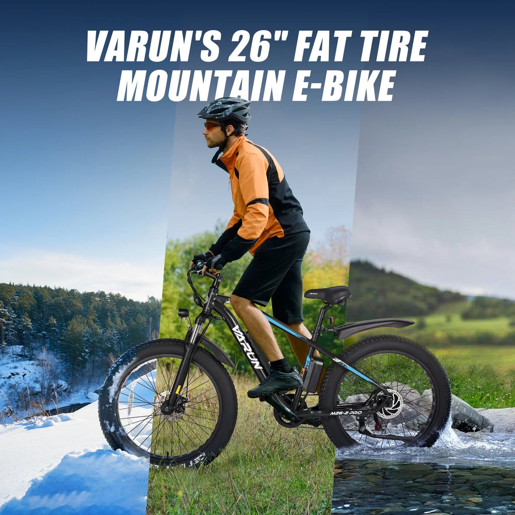 60+ 750W with 26" Adults Lockable E for Bike Features Fat Electric 13AH Tire Electric 7-Speed, 25MPH to Miles - 48V Mountain Removable Battery Up Bikes Suspension Peak VARUN - - Ebikes Bike