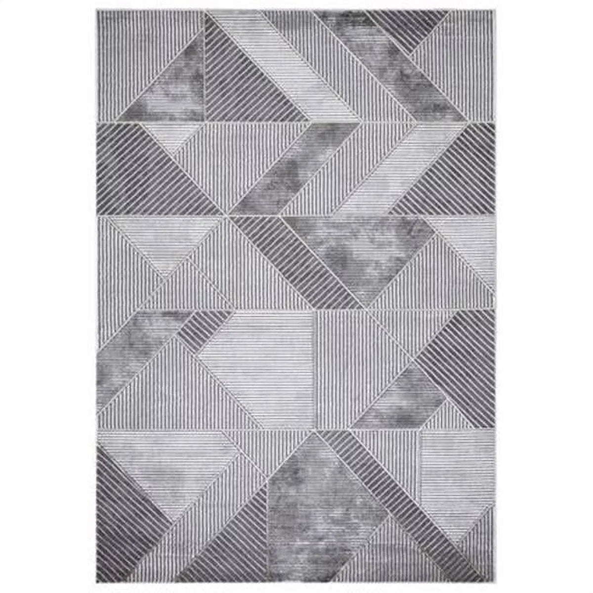 5 ft. 3 80354 Madison Concord Gray Rug, Geometric Global Brighton x Rectangle Trading Area