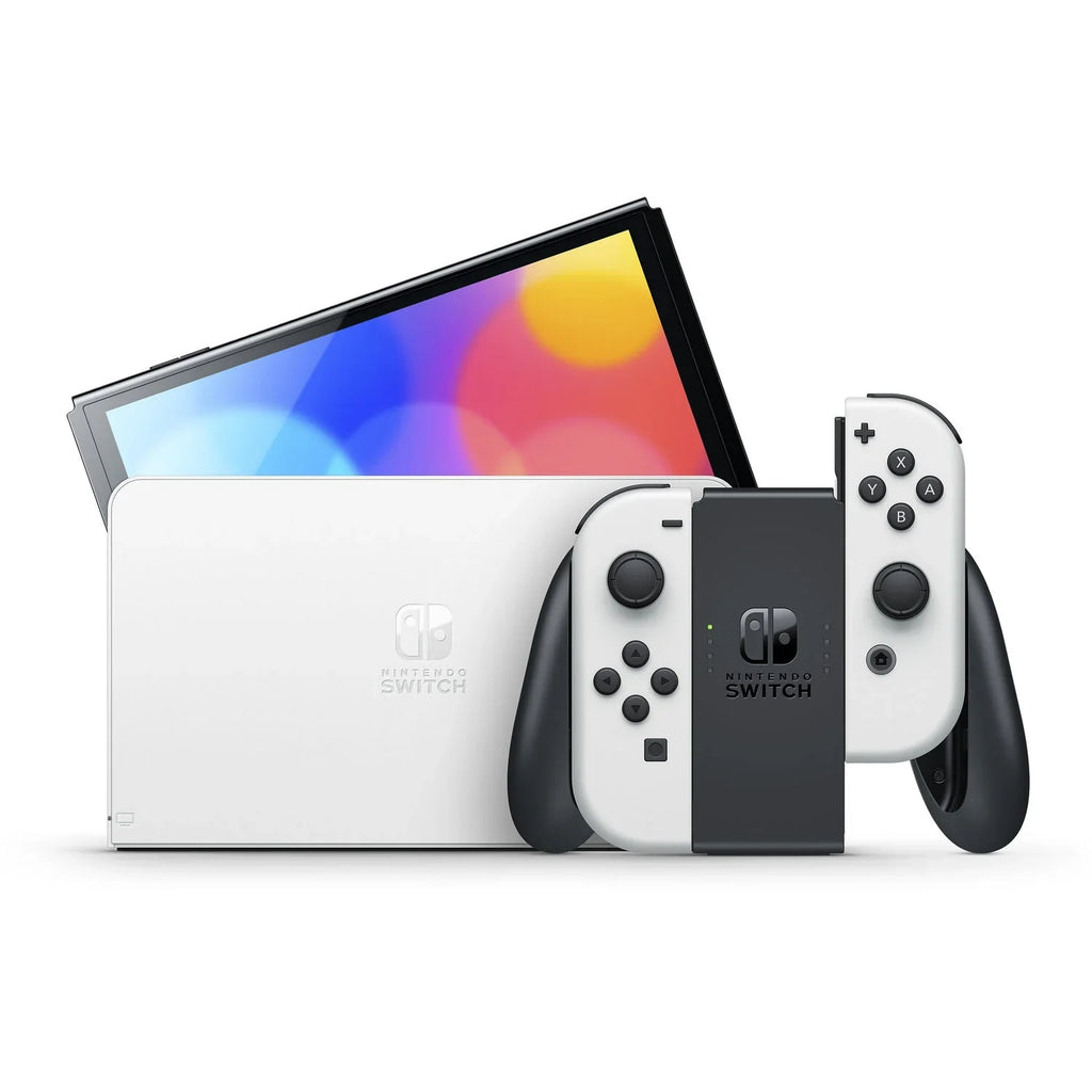 Nintendo New Screen U Bros. Cloth OLED - Super Mario with and Plug Cleaning US Deluxe Switch Import Console White with