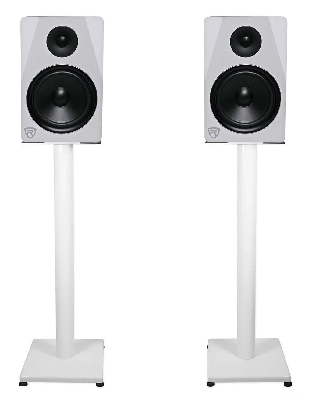 RS29W Stands Studio White 29" Rockville Recording Pair Monitor Steel in Studio