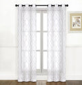 Panels Regal Home Sheer Pack: Grommet Collections - Quatrefoil Curtain 2 Gray Embroidered Semi