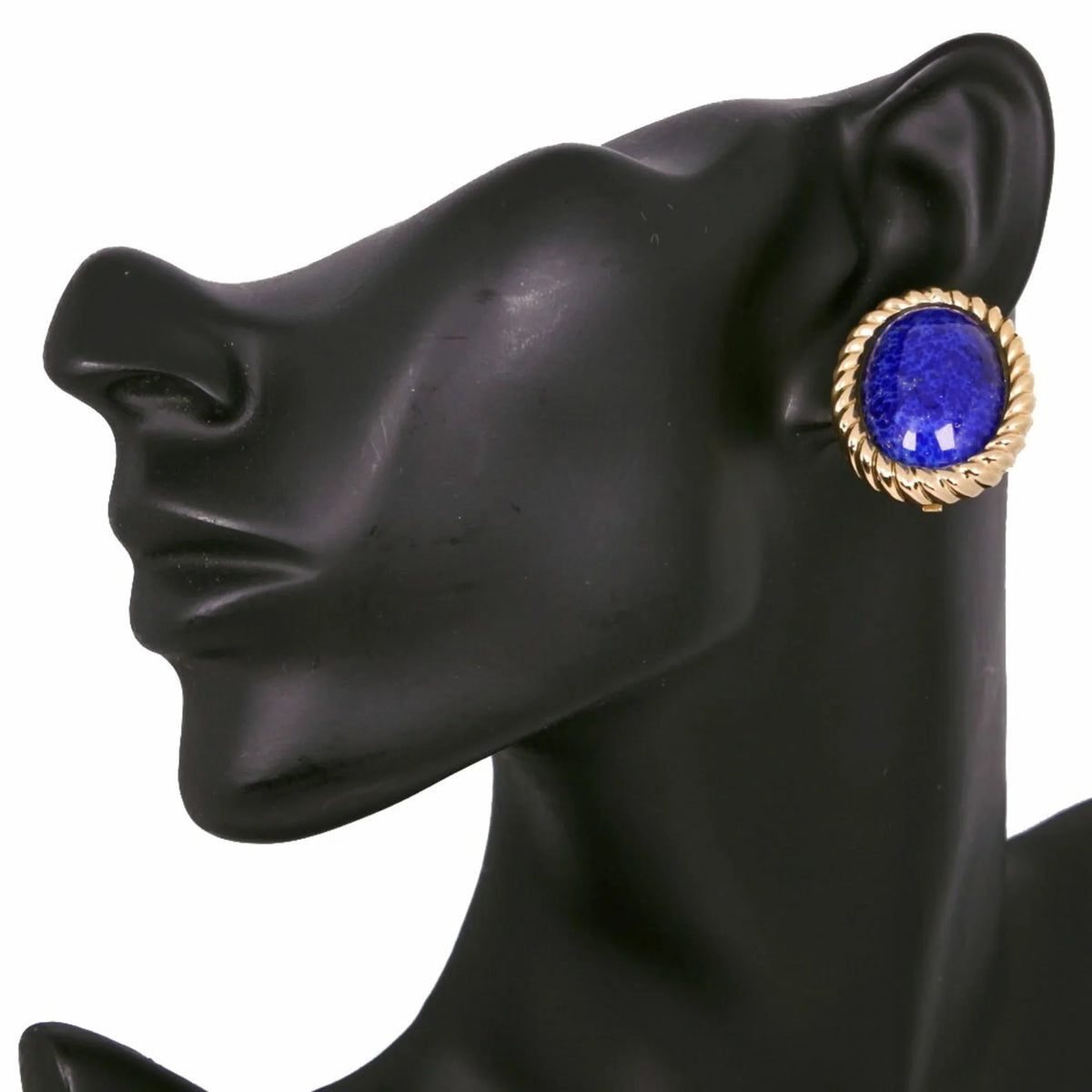 Christian Women's Earrings, Gold Germany, in Blue, Approx. Made Dior (Good) 35.5g, Plated, Pre-Owned