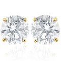 Yellow 2 Diamond With Carat Created Backs Pompeii Studs 14K Lab Gold (F,SI) Screw