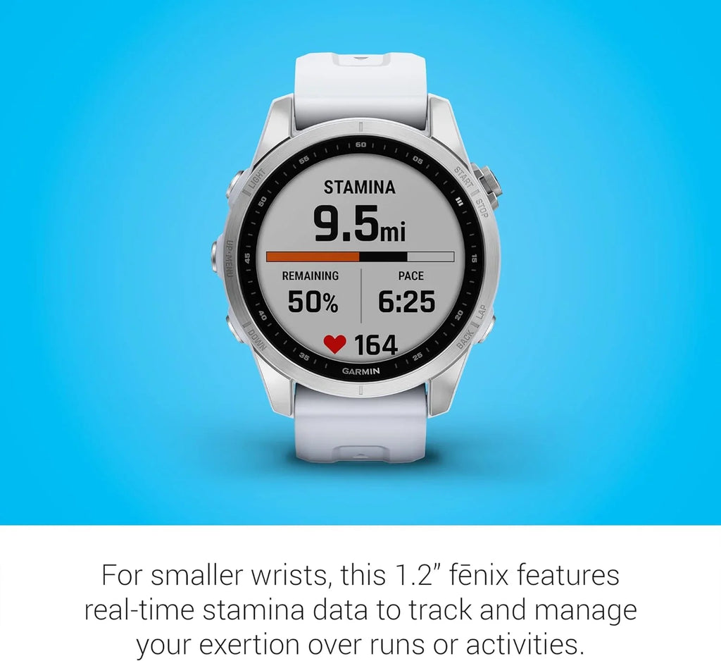 (Refurbished) Adventure Garmin Smartwatch, Silver Sized 7S, Smaller with Fenix Whitestone