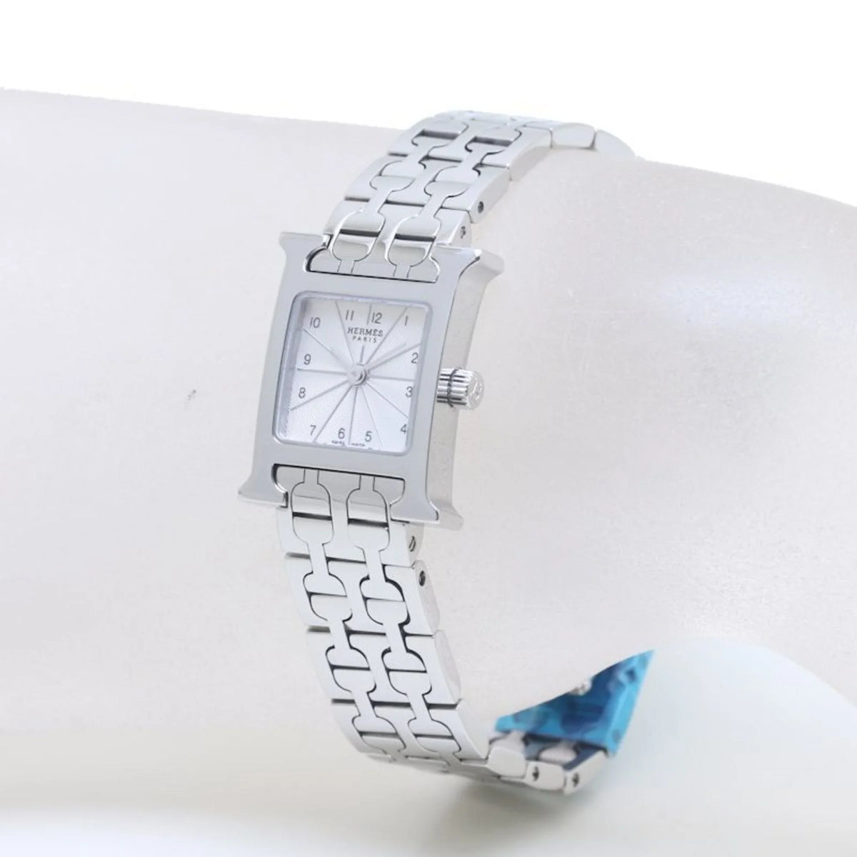 Stainless HH1.110.260 Mini H 39260 4835 141002W100 HERMES Watch Ladies Steel Pre-Owned (Good)