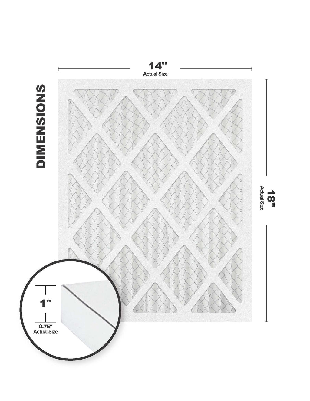 14x18x1 Furnace (4 Pack) Size) Filter MERV 8 (Actual
