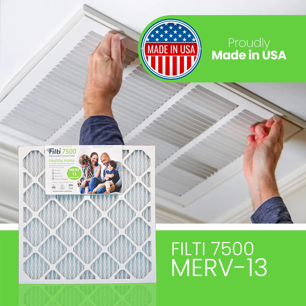 (4 Pleated 13 MERV HVAC Home 20x25x1 Air 7500 Pack) Filti Filter Furnace