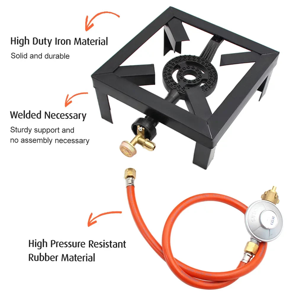Stove, Iron Cooker Andoer Portable 8KW Cast Gas Control Boiling Ring Fire