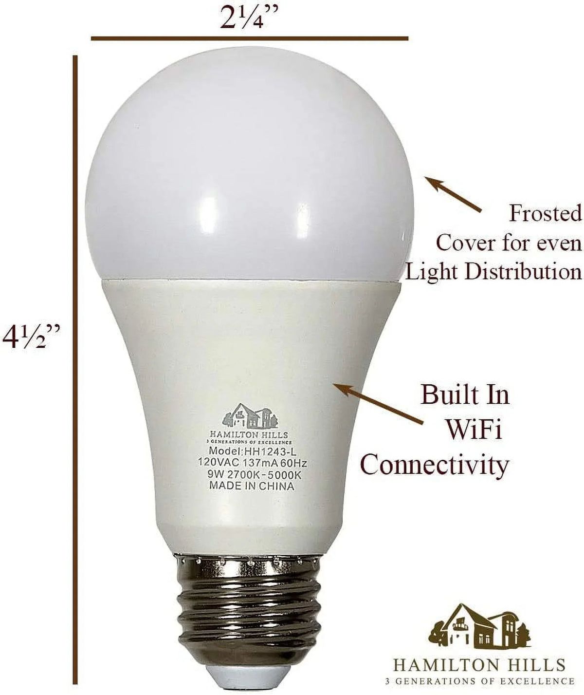 Hamilton Certified Bulb Smart - Smart Traditional LED Hills Home