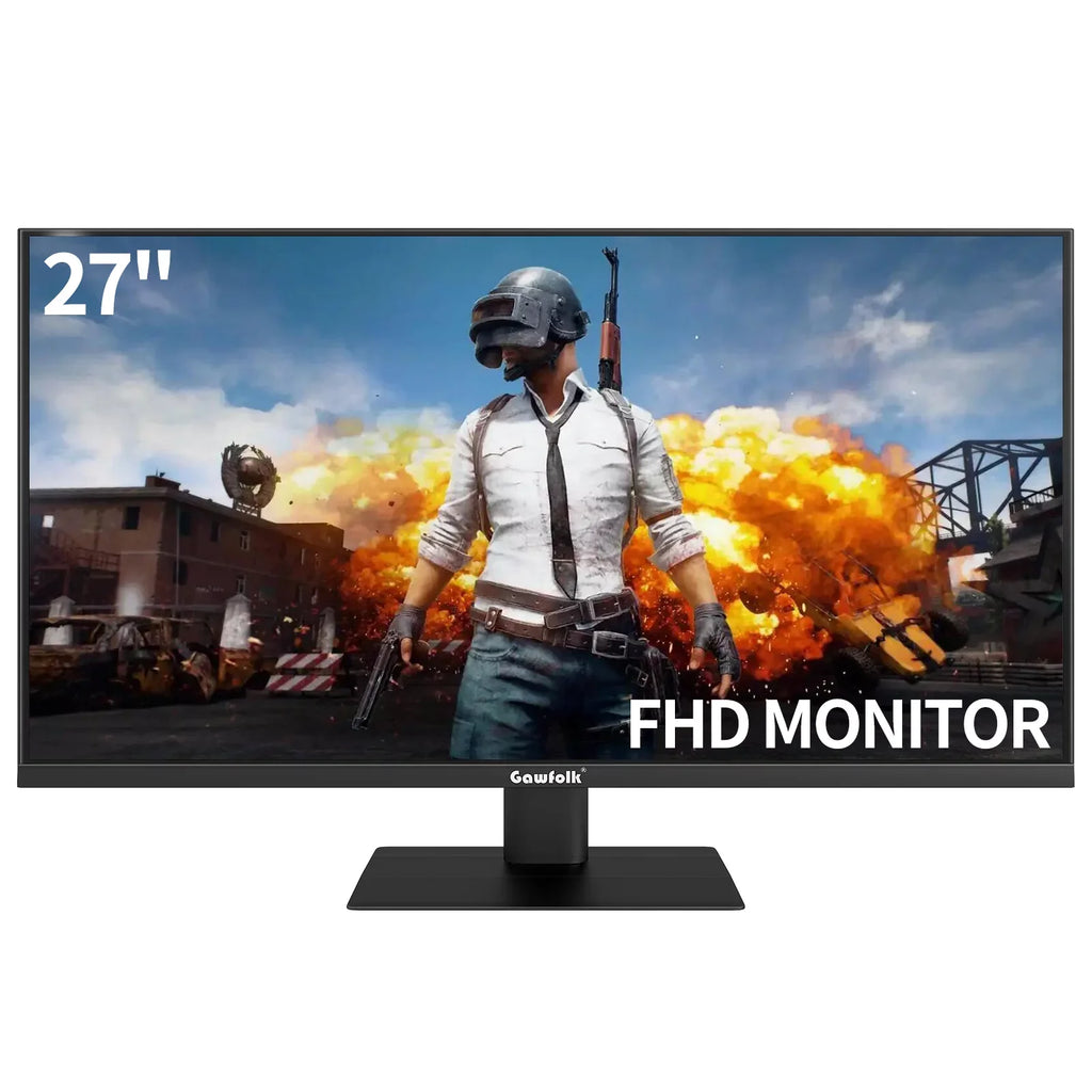 Supports Gaming Full Display 27" 1080P Bezel-less PC and HDMI DP 165Hz, Monitor (Black) HD Gawfolk