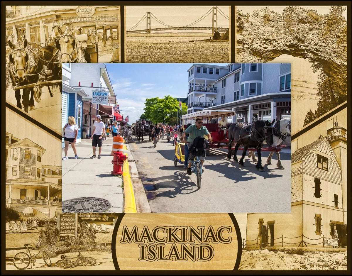 10) Wood Island Michigan Picture Engraved Frame x Landscape Laser Mackinac (8