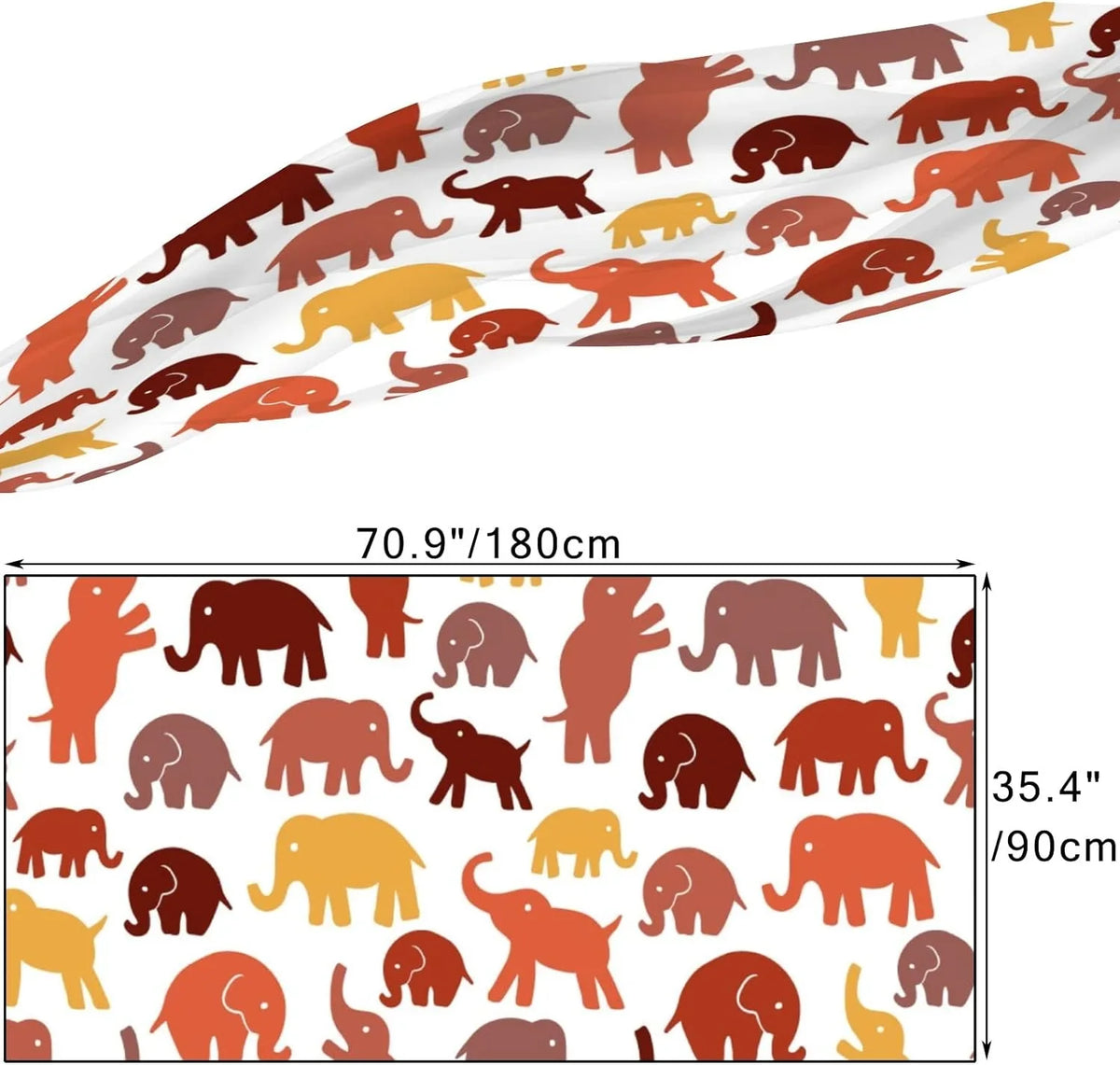 Women Silk Scarves Neck On Shawl Wrap Long Cute Hyjoy Elephants for Lightweight White Scarf Girls