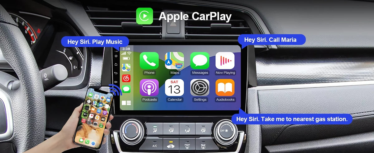 Built-in Inch with for Control 10 Wheel Auto/GPS/Bluetooth/FM/AUX-in/Steering Radio Double Car 9 2+32G Touchscreen 2016-2020 Stereo Civic Wireless Honda Carplay/Android Backup Android Din Camera