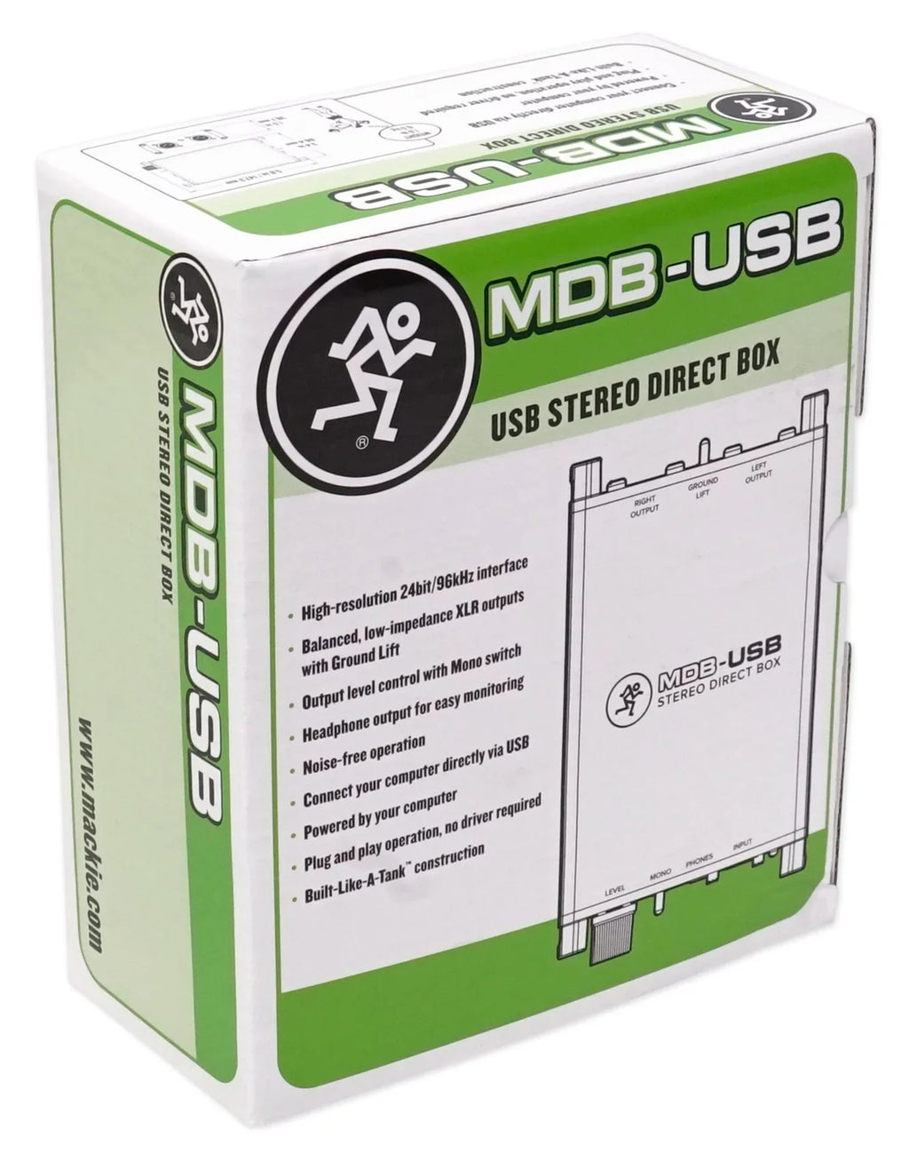 Mackie + Direct Box MDB-USB Box For Headphones USB PC DI Stereo