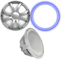 Wet 2 White Grill Grill, Silver Sounds 12" - RGB - & XS Ohm Revo LED Subwoofer, Ring Subwoofer &