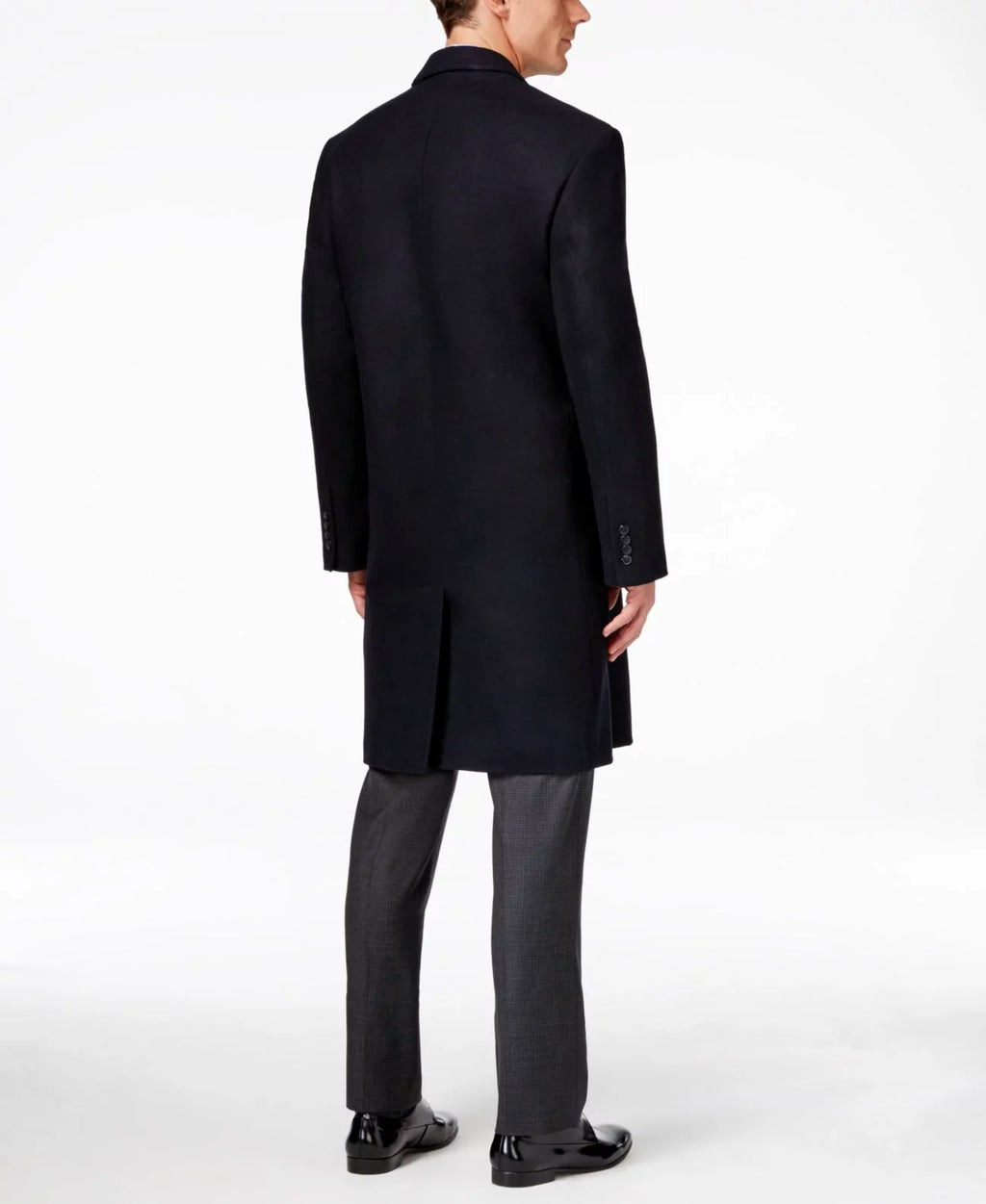 and Fog Tall Overcoat, London Wool-Blend Signature Big 52R Black,