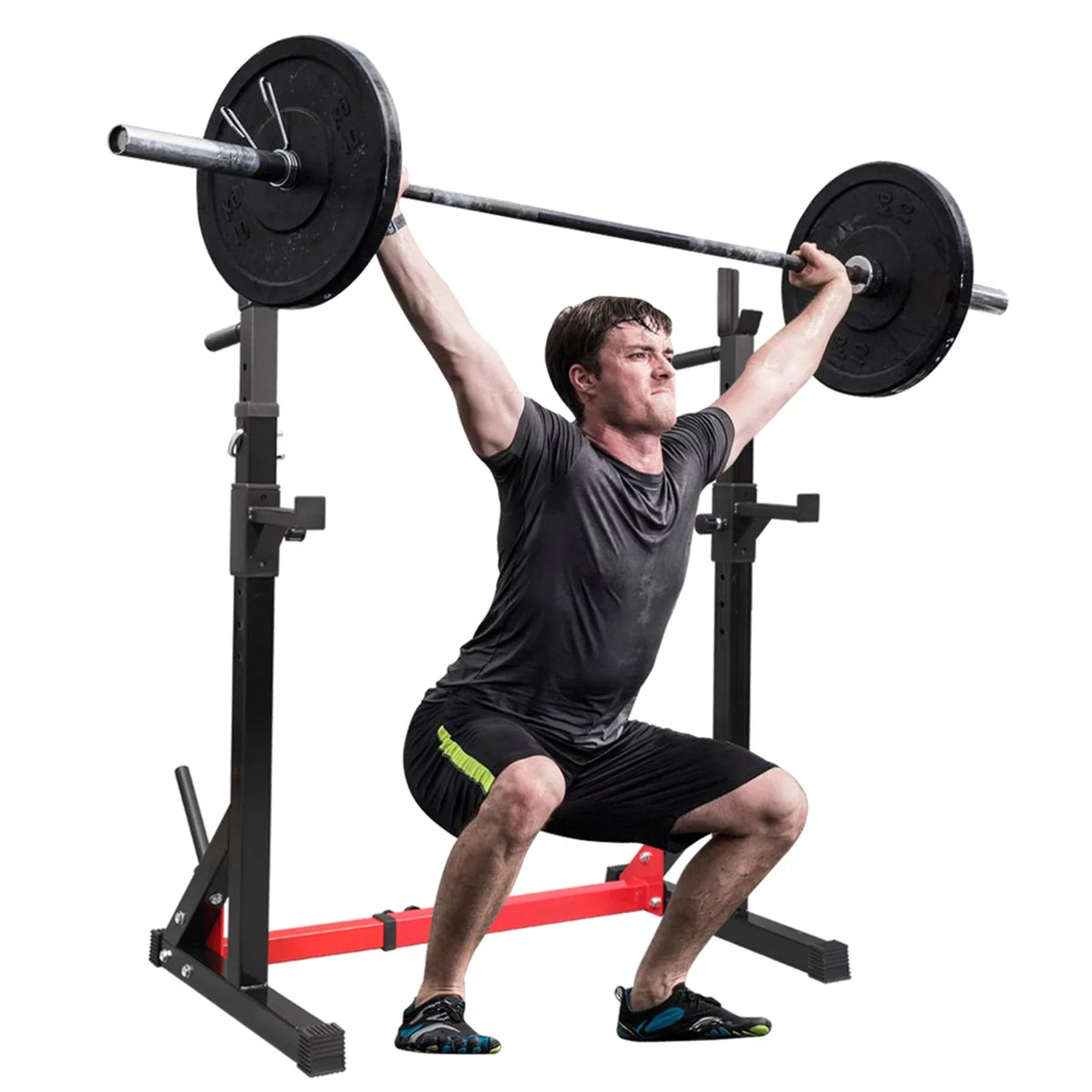 Press Multi-function Adjustable Home Indoor Stand Kmowoo Fitness Barbell Trainer Squat Bench