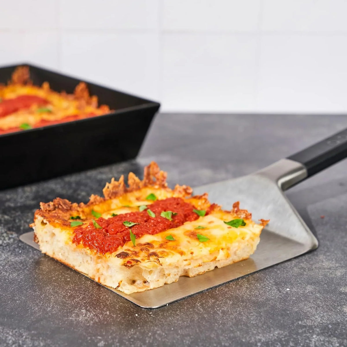 Pizza Kitchen Tools Pizza Stainless Detroit Accessories, Style Cutter, Utensil, Pan Rectangular Pan - Pizza Oven Spatula, Spatula Spatula Steel Grill