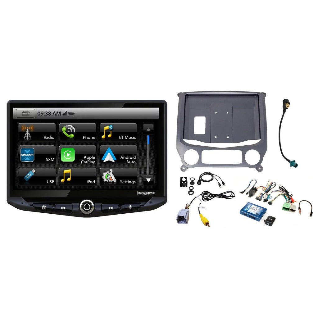 14-18 Trucks & In-dash compatible with CarPlay Stinger Installation Heigh10 compatible & System Infotainment Includes Kit with Navigation Card Auto, Android Apple 10" GM