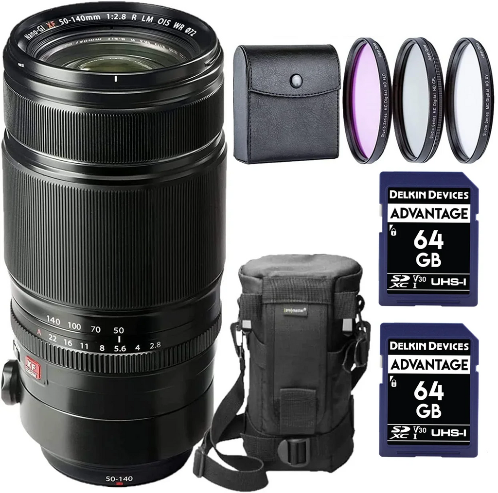 SDXC 50-140mm f2.8 Tripod Flexible WR Warranty) PC 50-140mm kit, Lens Authorized with XF Bundle OIS Card, & Fujifilm Memory Lens - R 2X Fuji | Fujifilm Case LM F2.8 3 (USA Filter Fujinon