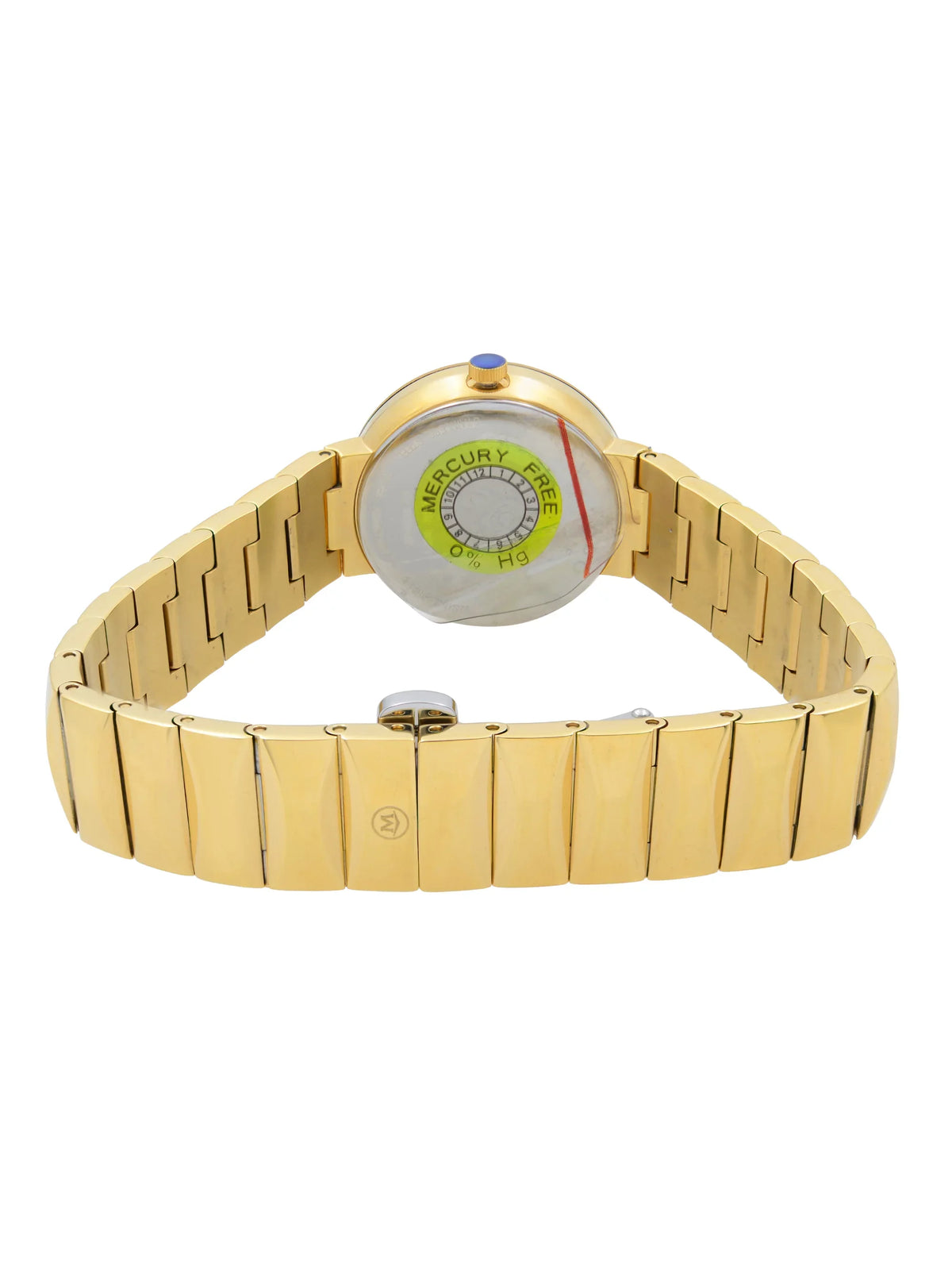 Dial MOP 26mm Ladies Gold Sapphire Quartz Movado Museum Steel Watch 0607049