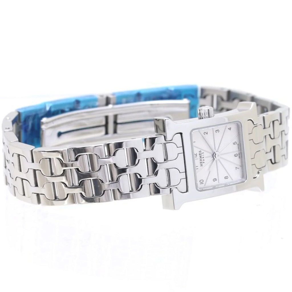 Stainless HH1.110.260 Mini H 39260 4835 141002W100 HERMES Watch Ladies Steel Pre-Owned (Good)